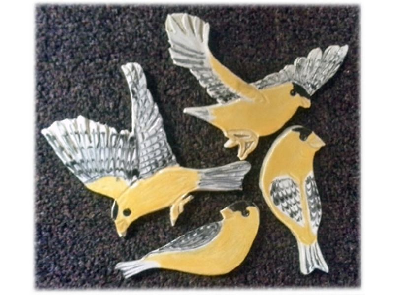 Songbird shaped mosaic ceramic tiles